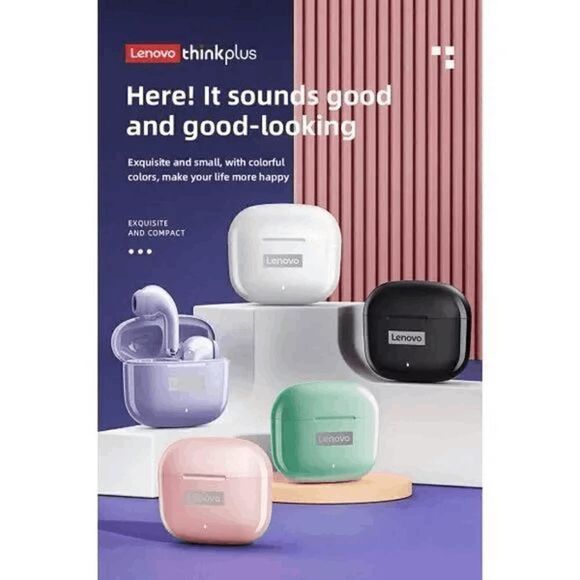 Lenovo Thinkplus LP40 Pro Bluetooth 5.1 Earphone Wireless Earbuds HiFi Stereo - Picture 1 of 14